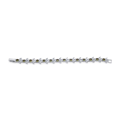 Turkeza | 925 Sterling Silver Zultanite Flower Cubic Zirconia Bracelet