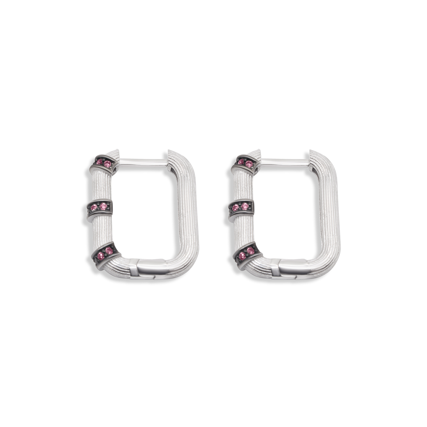 Turkeza | Sterling Rectangular Square Geometric Hoop Earrings