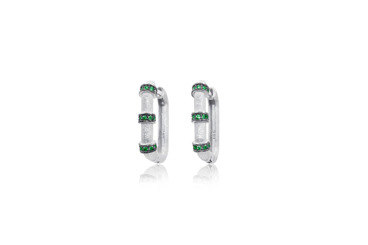 Turkeza | Sterling Rectangular Square Geometric Hoop Earrings