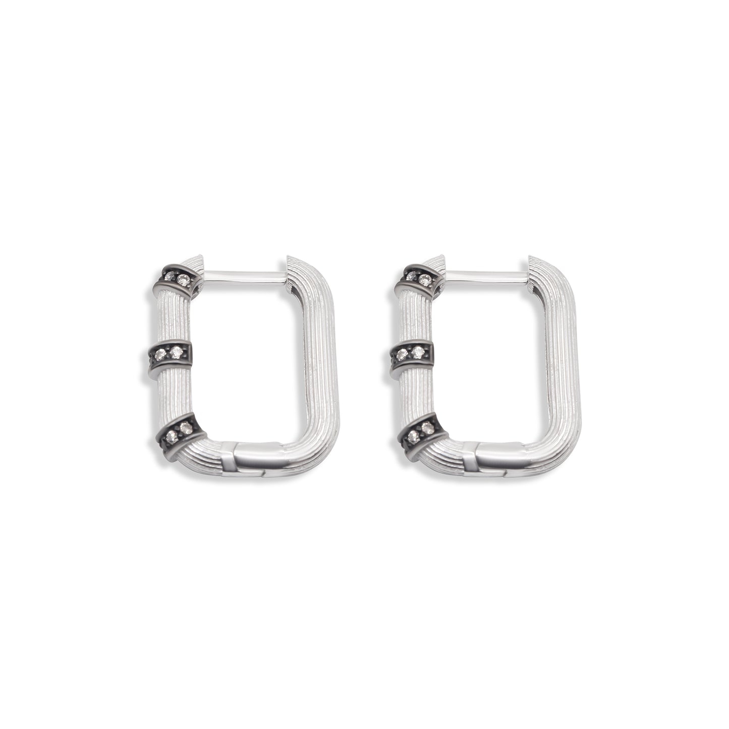 Turkeza | Sterling Rectangular Square Geometric Hoop Earrings